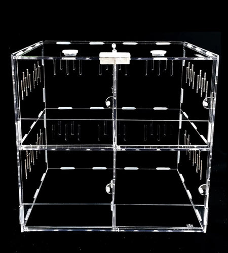 4 Grids Acrylic Pet Lizard Crawling Box Reptile Tank Insect Spiders Lizard Breeding