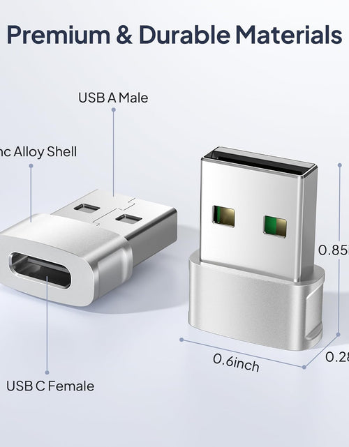 Load image into Gallery viewer, USB Type-C Female to USB Male Adapter 3-Pack,Zinc Alloy USBC Charger Block-Converter for Iphone 13 12 11 Pro Max SE 2022,Airpods,Ipad 8 Air 4 4Th Mini 6 6Th,Samsung Galaxy Note 10 20 21 S20 S21 Fe A72
