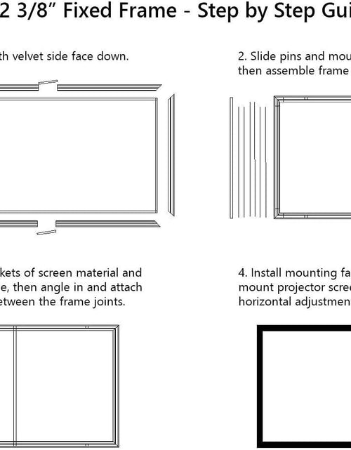 Load image into Gallery viewer, STR Series 6 Piece Home Theater Fixed Frame 4K / 8K Ultra HD, HDTV, HDR &amp; Active 3D Movie Projection Screen, 16:9 Format, 150&quot; Diagonal, White Material STR-169150
