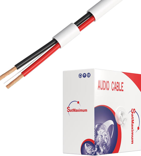 500Ft 18AWG 2 Conductors (18/2) CL2 Rated Speaker Cable True Spec & Gauge Low Voltage LED Wire, Pull Box (For In-Wall Installation) (18AWG / 2 Conductors, 500Ft)