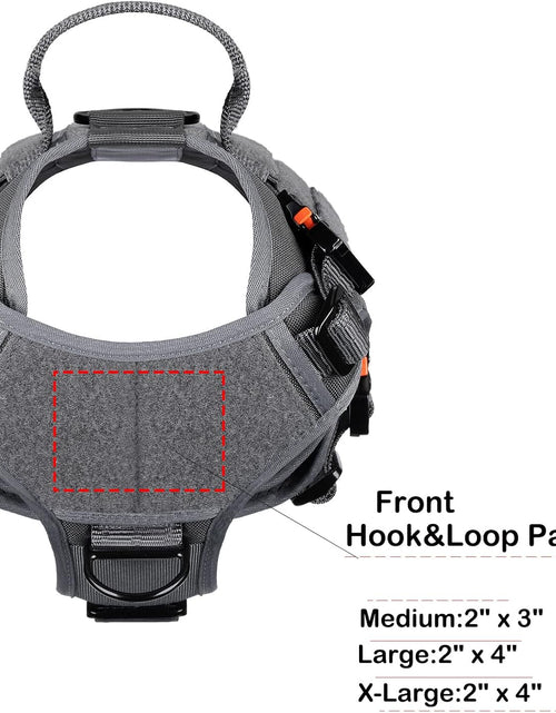 Load image into Gallery viewer, Tactical Dog Harness with 4X Metal Buckle,Dog MOLLE Vest with Handle,No Pulling Front Clip,Hook and Loop Panel for Dog Custom Patch (M (25&quot;-30&quot; Girth), Wolf Gray)
