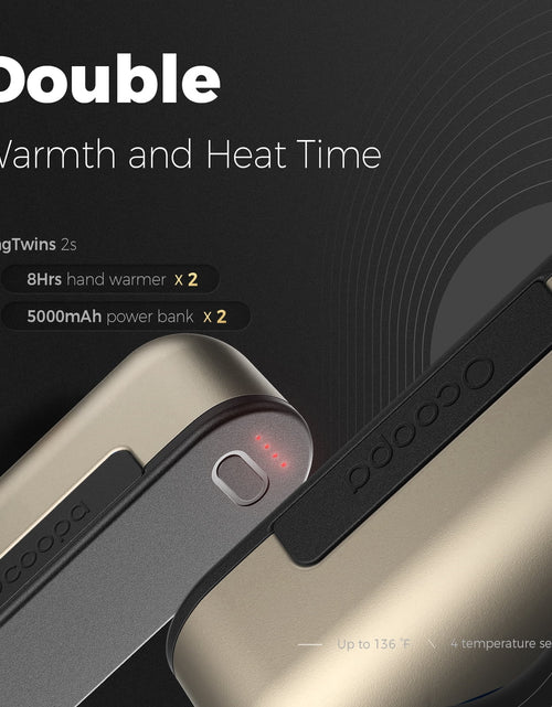 Load image into Gallery viewer, Hand Warmers 2 Pack, 10000Mah Magnetic Electric Hand Warmers Rechargeable, 16 Hrs Warmth 4 Levels Heat up to 136℉, Tech Gifts for Men Women

