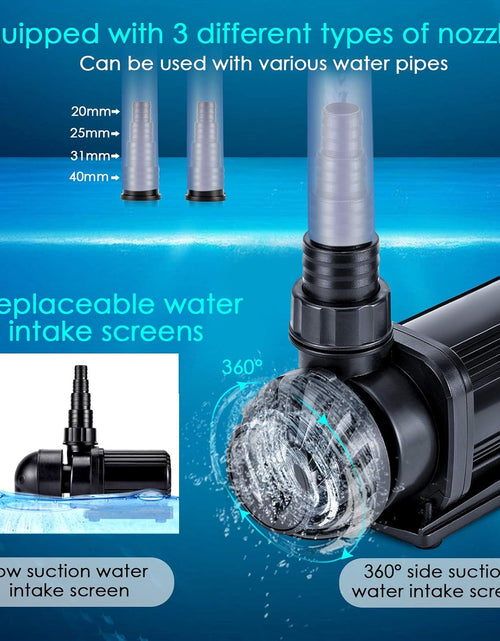 Load image into Gallery viewer, 800-3200GPH Controllable Water Pump,Circulation Make Wave/Feed Mode/20 Options Flow Adjustable Multifunction Submersible or External Powerful Return Pump for Saltwater &amp; Freshwater Fish Tank
