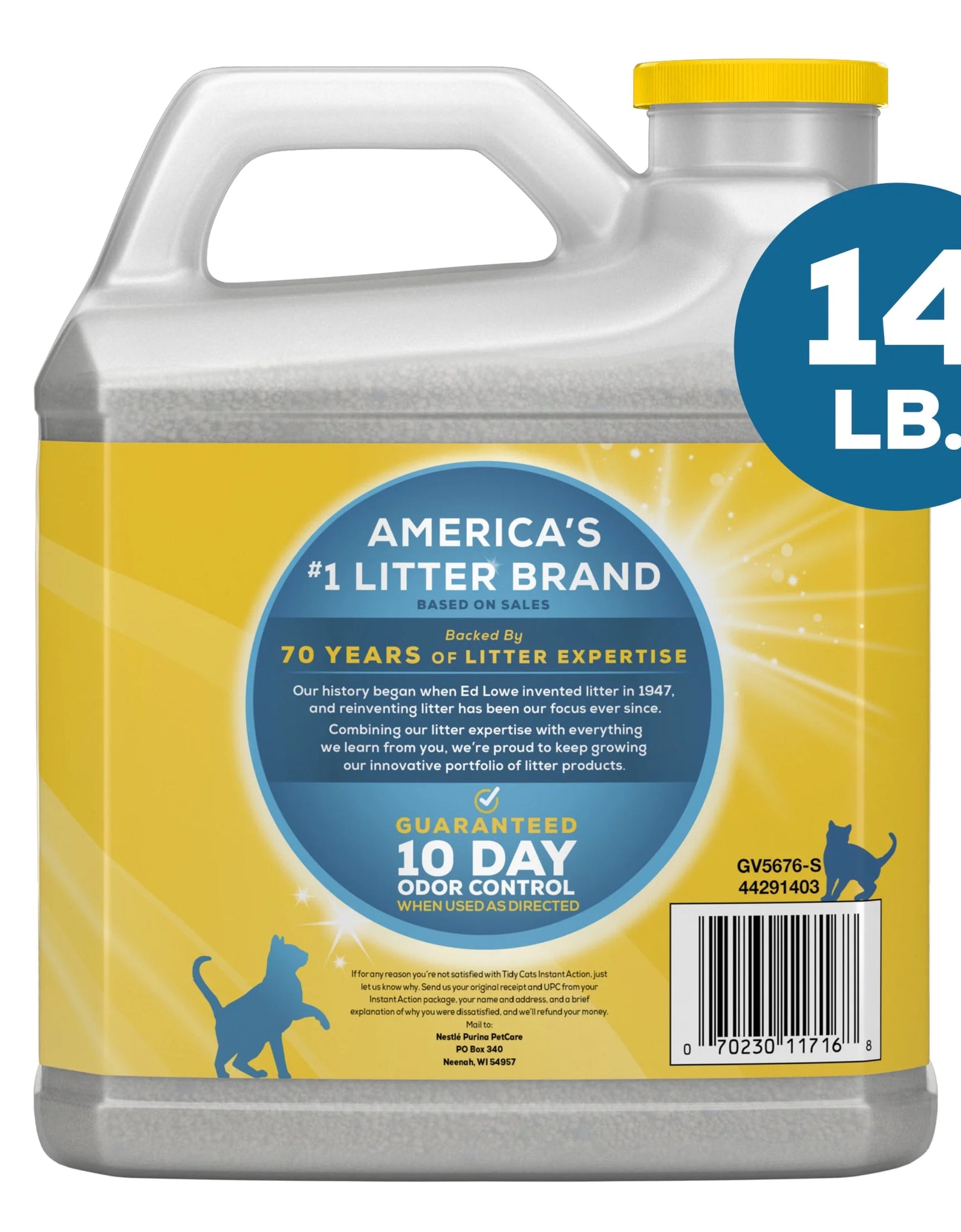 Purina  Instant Action Clumping Cat Litter, Natural, Low Dust, Odor Control, 14 Lb. Jug