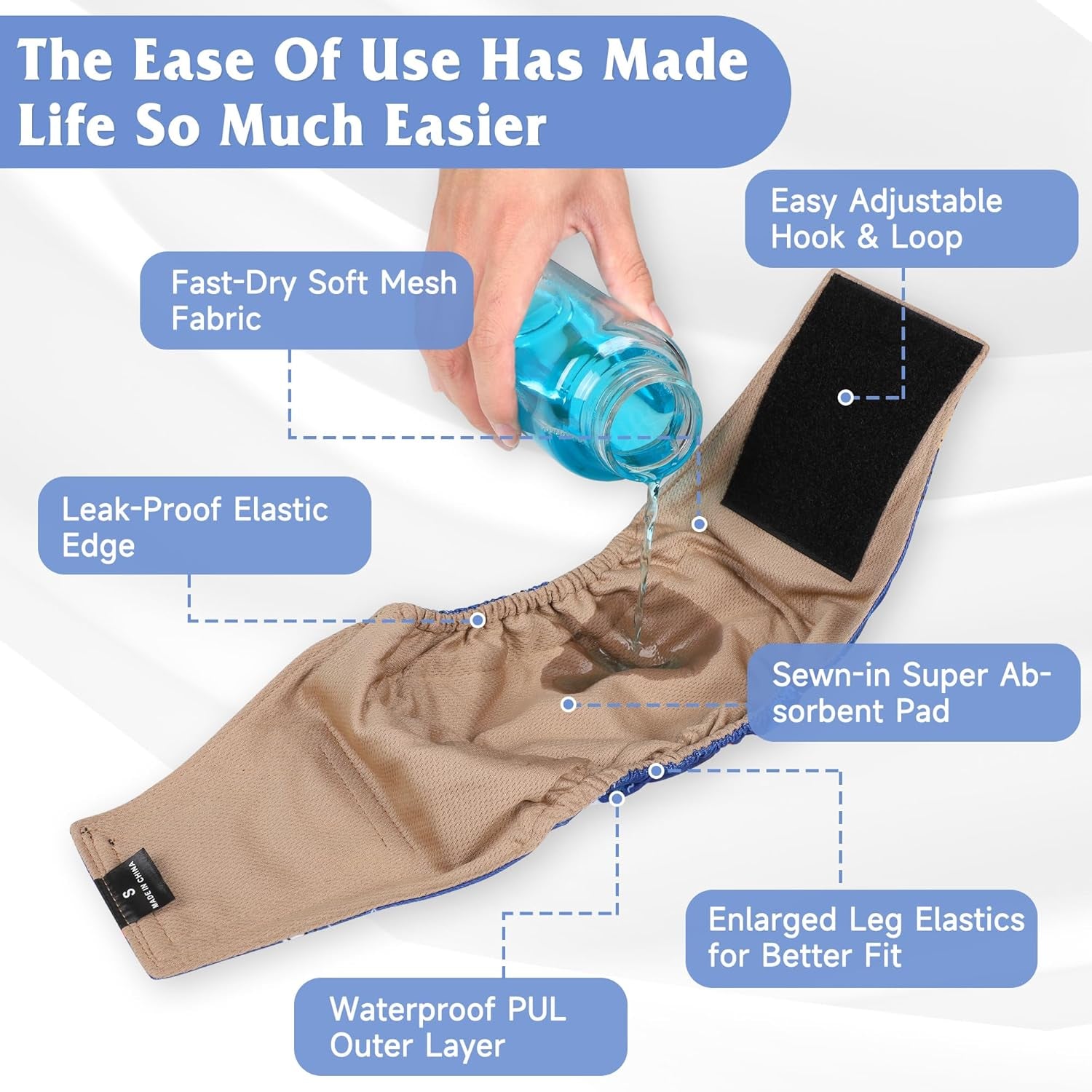 Premium Male Dog Wraps - High Absorbency Male Dog Diapers (Pack of 3) - Washable Belly Band for Male Dogs Incontinence and Puppy Training (Sailboat, XL)