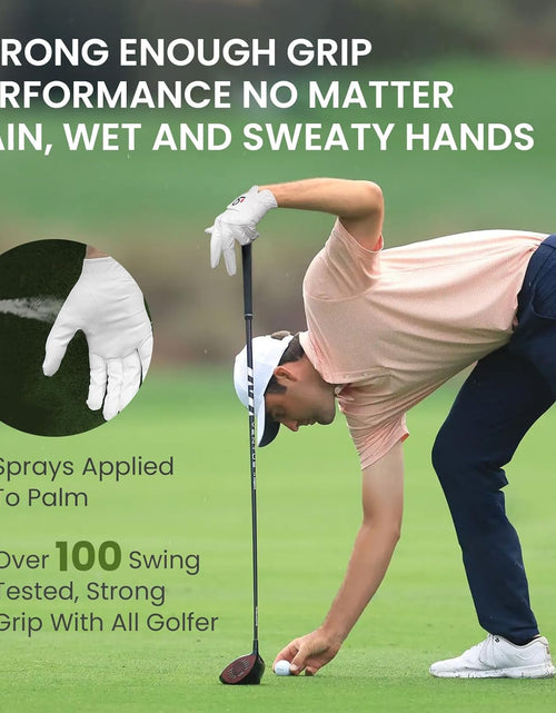 Load image into Gallery viewer, Golf Gloves Men Left Hand Rain Grip Value 3 Pack, All Weather Durable Grip Size Small Medium Large XL White Black Blue Red Brown
