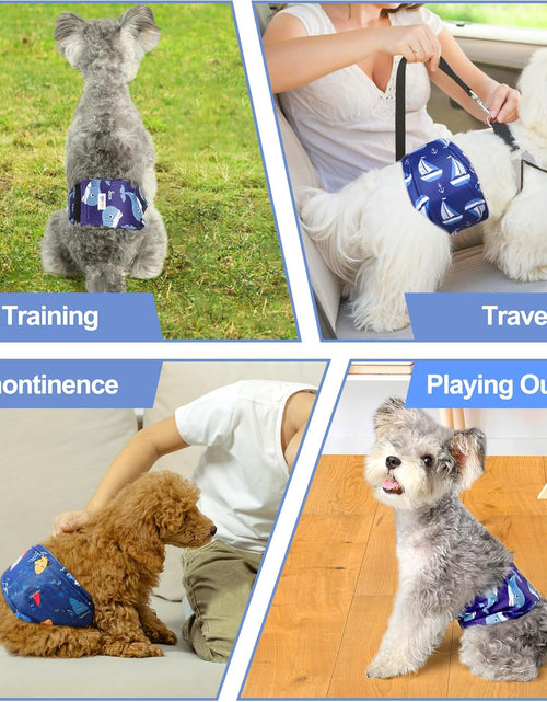 Load image into Gallery viewer, Premium Male Dog Wraps - High Absorbency Male Dog Diapers (Pack of 3) - Washable Belly Band for Male Dogs Incontinence and Puppy Training (Sailboat, XL)
