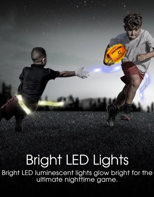 Load image into Gallery viewer, LED Light up Football, Glow in the Dark, Junior Size, Glow in the Dark for Night Play
