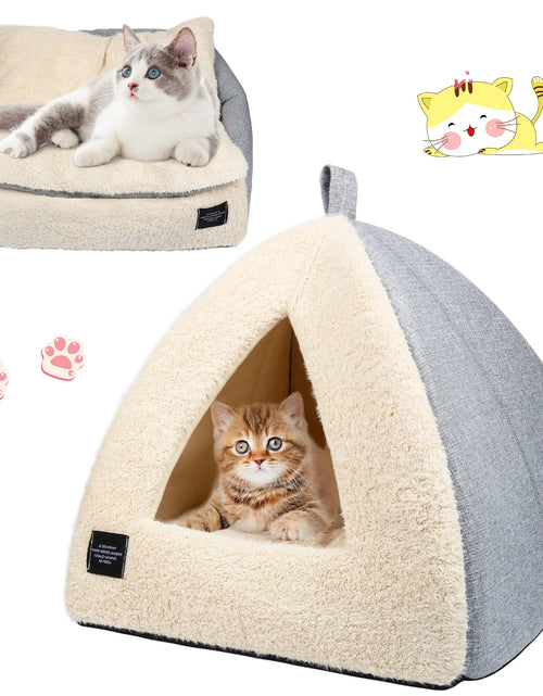 Load image into Gallery viewer, Pet Beds Medium 2-In-1 Cozy Cat Bed with Removable Cushion, Silver Gray
