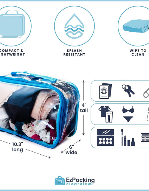 Load image into Gallery viewer, Small Clear Travel Packing Cube/See through PVC Plastic Pouch for Carry on Suitcase, Backpack or Diaper Bag/Transparent Multipurpose Accessories, Makeup &amp; Underwear Organizer W/Handle (Orange)
