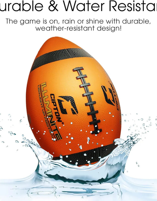 Load image into Gallery viewer, LED Light up Football, Glow in the Dark, Junior Size, Glow in the Dark for Night Play
