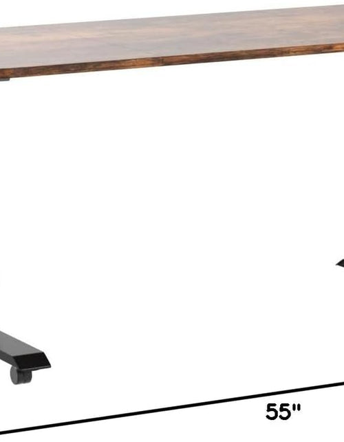 Load image into Gallery viewer, Electric Standing Desk, Height Adjustable Desk 55X 28 Inches, Ergonomic Home Office Sit Stand up Desk with Memory Preset Controller (Black Frame/Rustic Brown Top)
